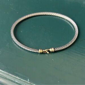 Elegant Two-Tone Cable Bracelet